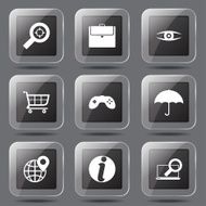 SEO Internet Sign Square Vector Black Icon Design Set 10 N8