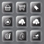 SEO Internet Sign Square Vector Black Icon Design Set 7 N7