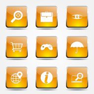 SEO Internet Sign Square Vector Yellow Icon Design Set 10 N7