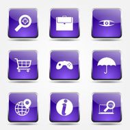 SEO Internet Sign Square Vector Violet Icon Design Set 10 N9