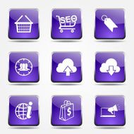 SEO Internet Sign Square Vector Violet Icon Design Set 7 N9
