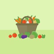 Card with vegetables in flat style Vector illustration N2