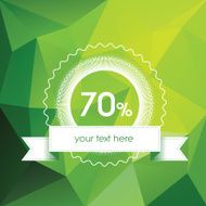 Spring sales poster concept with modern green low polygonal shapes