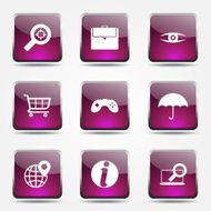 SEO Internet Sign Square Vector Pink Icon Design Set 10 N9
