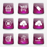 SEO Internet Sign Square Vector Pink Icon Design Set 7 N9