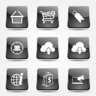 SEO Internet Sign Square Vector Black Icon Design Set 7 N8