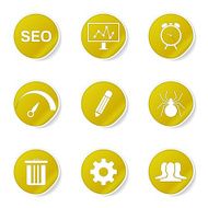 SEO Internet Sign Yellow Vector Button Icon Design Set 8 N6