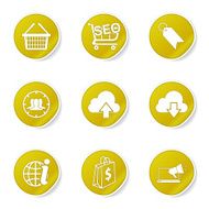 SEO Internet Sign Yellow Vector Button Icon Design Set 7 N6