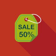 shopping sale price tag flat icon with long shadow eps10 N33