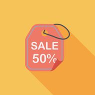 shopping sale price tag flat icon with long shadow eps10 N34