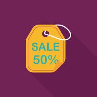 shopping sale price tag flat icon with long shadow eps10 N35