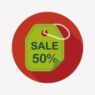 shopping sale price tag flat icon with long shadow eps10 N37