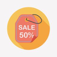 shopping sale price tag flat icon with long shadow eps10 N38