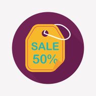 shopping sale price tag flat icon with long shadow eps10 N39