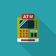 shopping cash register flat icon with long shadow eps10 N16