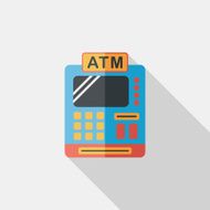 shopping cash register flat icon with long shadow eps10 N17