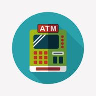 shopping cash register flat icon with long shadow eps10 N18