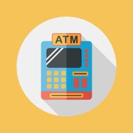 shopping cash register flat icon with long shadow eps10 N19