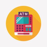 shopping cash register flat icon with long shadow eps10 N20