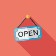 shopping store sign flat icon with long shadow eps10 N55