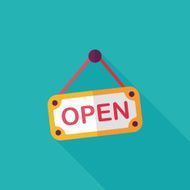 shopping store sign flat icon with long shadow eps10 N56