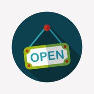 shopping store sign flat icon with long shadow eps10 N57