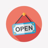 shopping store sign flat icon with long shadow eps10 N58