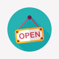 shopping store sign flat icon with long shadow eps10 N59