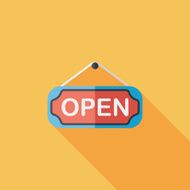 shopping store sign flat icon with long shadow eps10 N61