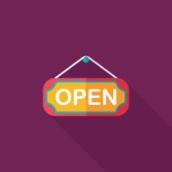 shopping store sign flat icon with long shadow eps10 N62