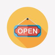 shopping store sign flat icon with long shadow eps10 N63