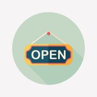 shopping store sign flat icon with long shadow eps10 N64