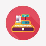 shopping cash register flat icon with long shadow eps10 N28
