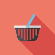 shopping basket flat icon with long shadow eps10 N15
