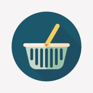shopping basket flat icon with long shadow eps10 N17