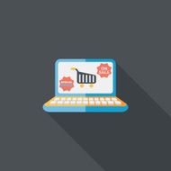 online shopping flat icon with long shadow eps10 N28