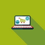 online shopping flat icon with long shadow eps10 N29
