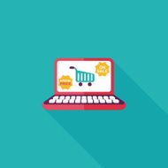 online shopping flat icon with long shadow eps10 N30