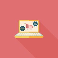 online shopping flat icon with long shadow eps10 N31