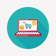 online shopping flat icon with long shadow eps10 N32