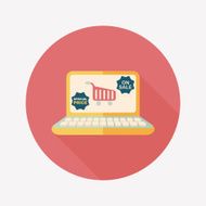 online shopping flat icon with long shadow eps10 N33