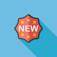 new sticker flat icon with long shadow eps10
