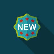 new sticker flat icon with long shadow eps10 N2