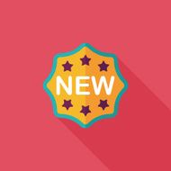 new sticker flat icon with long shadow eps10 N3