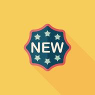 new sticker flat icon with long shadow eps10 N4