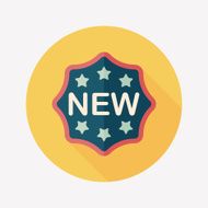 new sticker flat icon with long shadow eps10 N8
