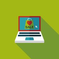 online shopping flat icon with long shadow eps10 N34