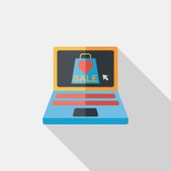 online shopping flat icon with long shadow eps10 N35