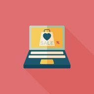 online shopping flat icon with long shadow eps10 N36