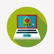 online shopping flat icon with long shadow eps10 N37